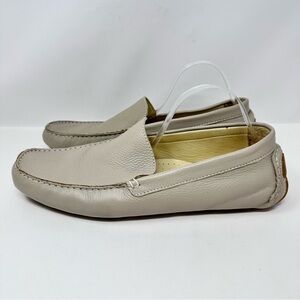Bacco Bucci Devers Leather Loafers Ivory Size 14